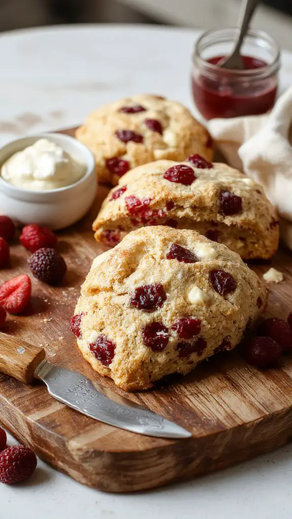 flour coated cranberry preparation