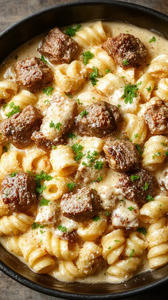 garlic parmesan rotini beef