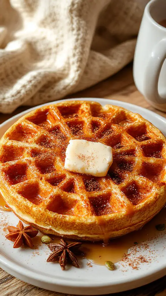 pumpkin chai spice waffles