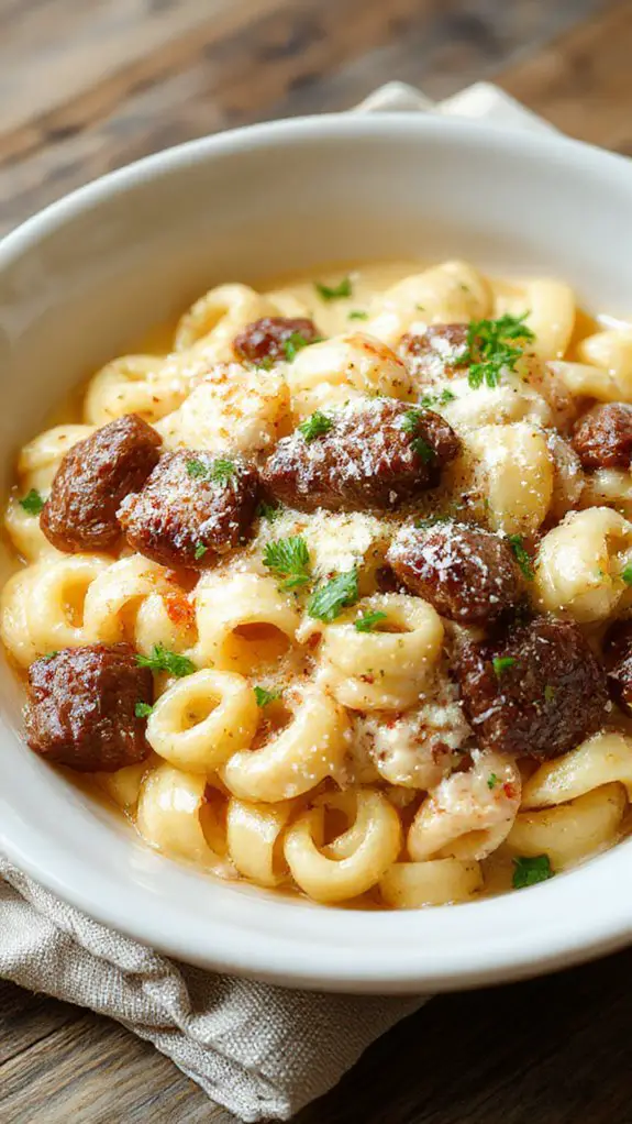 seasoned beef pasta dish
