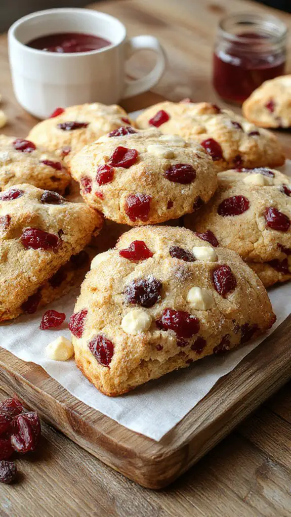 Cranberry White Chocolate Chip Scones