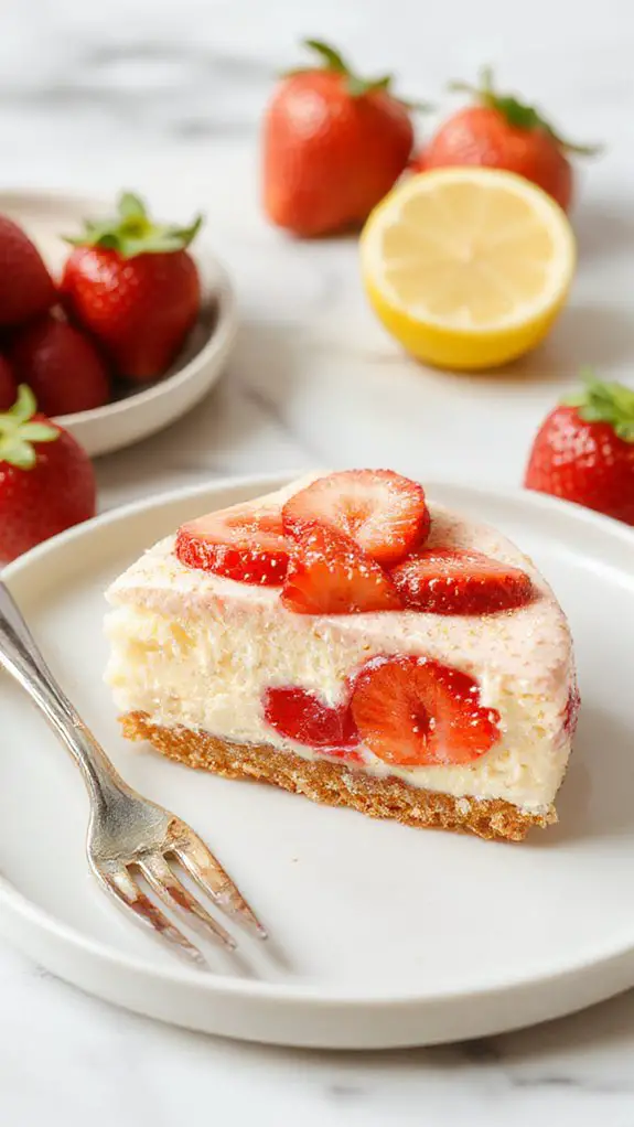 tangy strawberry lemon cheesecake
