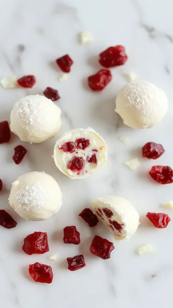 white chocolate cranberry truffles