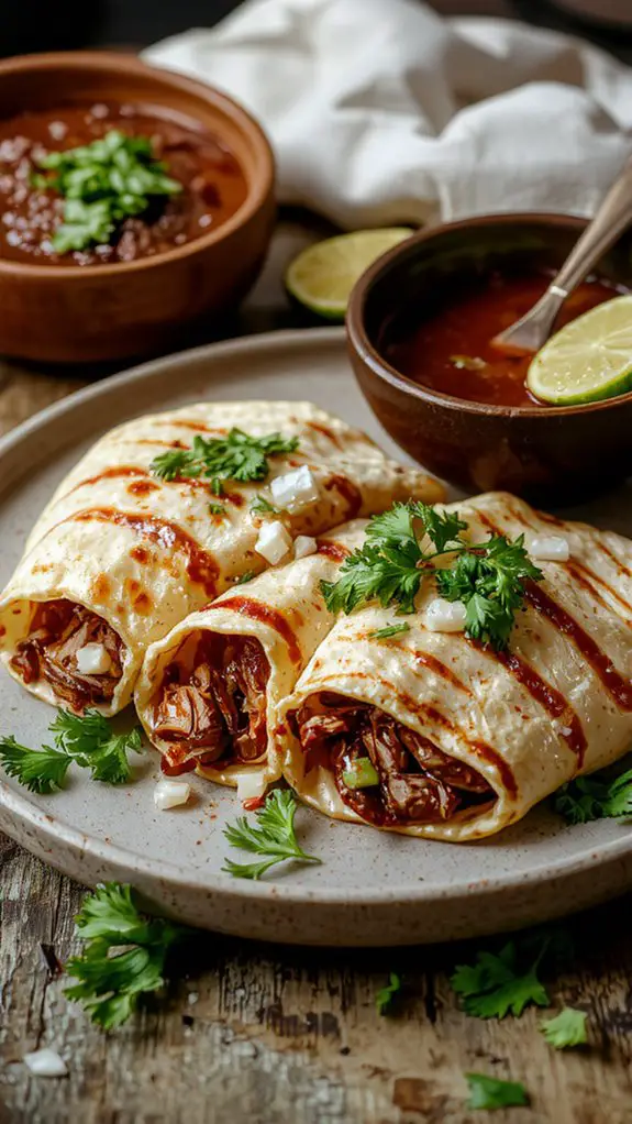 chile marinated slow cooked beef