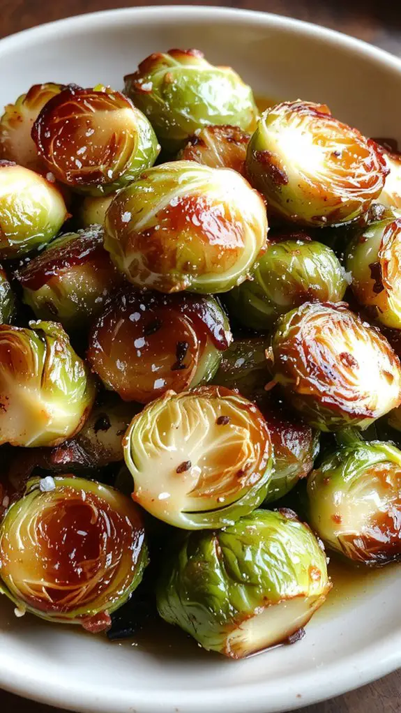 crispy caramelized balsamic brussels