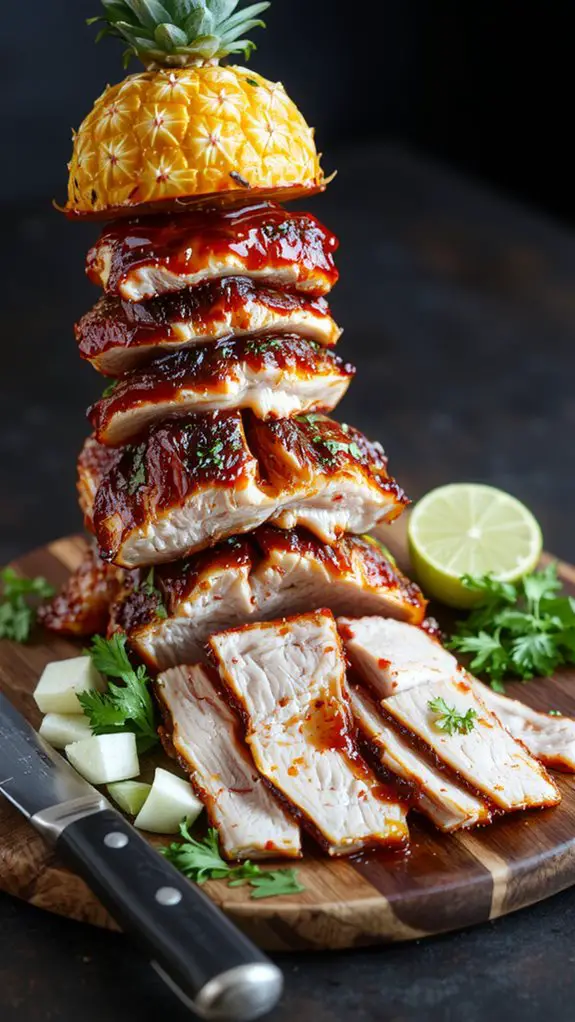 juicy caramelized spicy pork