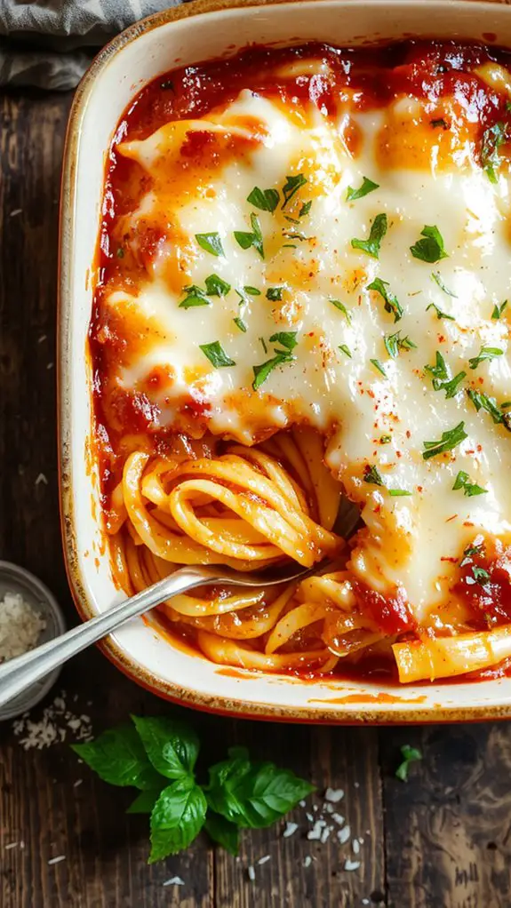 layered cheese pasta bake