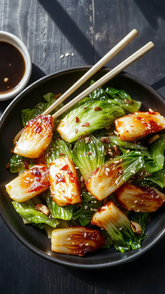 stir fried bok choy dish