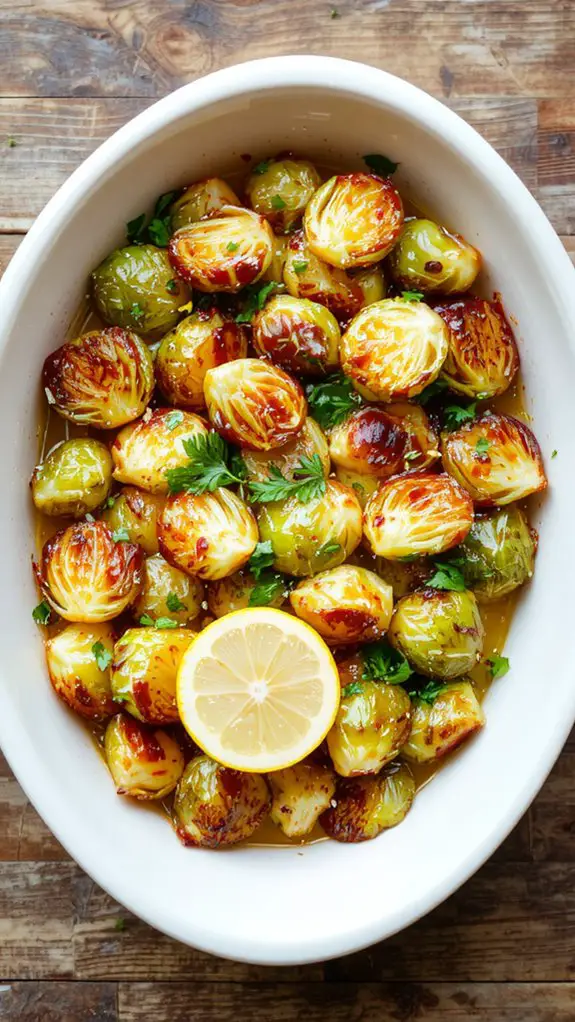 caramelized crispy roasted brussels
