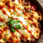 cheesy layered taco dish