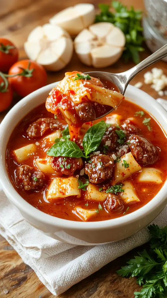 creamy cheesy lasagna soup