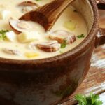 creamy seafood soup dish
