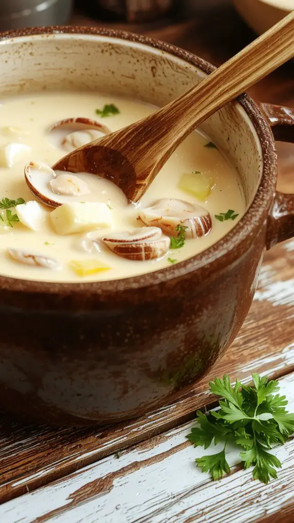 creamy seafood soup dish