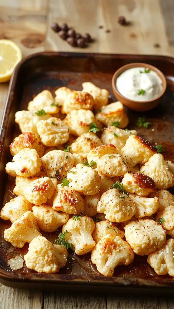 crispy oven roasted cauliflower