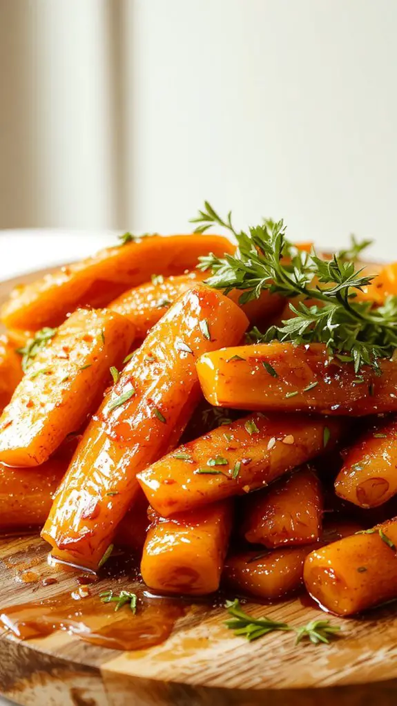 evenly caramelized tender carrots
