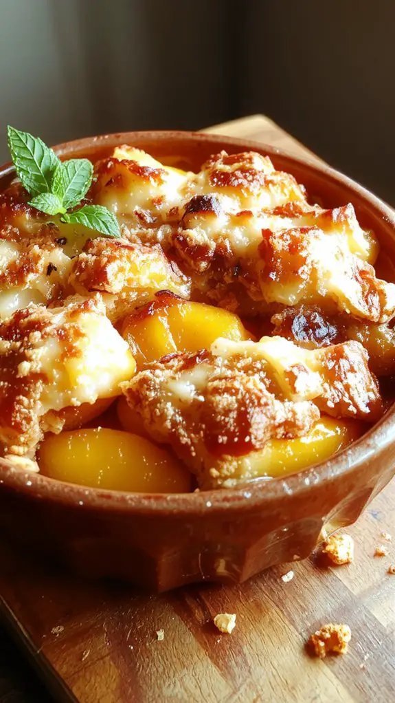 evenly layer peach mixture