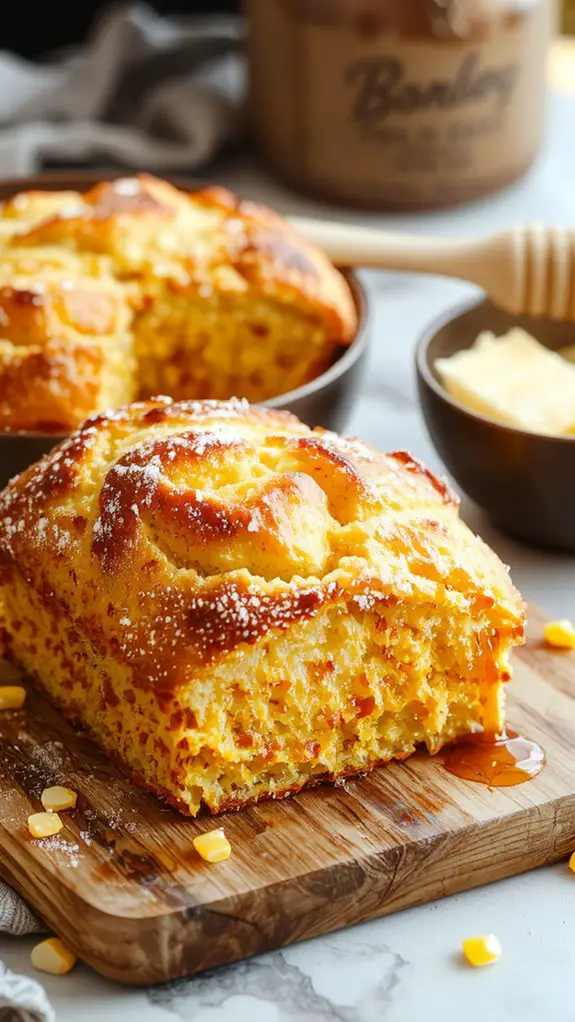golden crisp cornbread baking