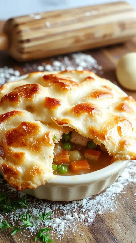 golden flaky turkey pie