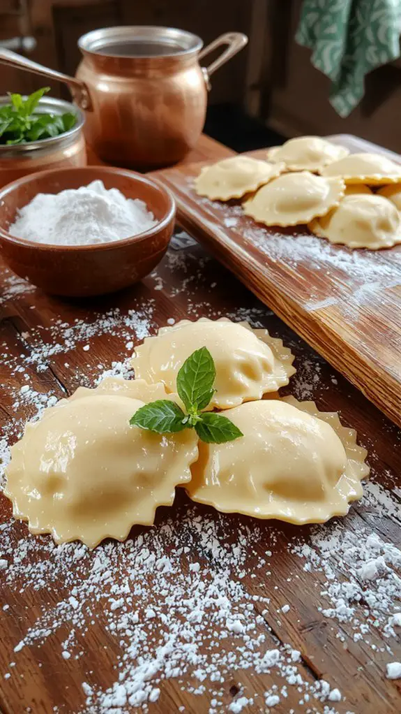 homemade cheese ravioli creation