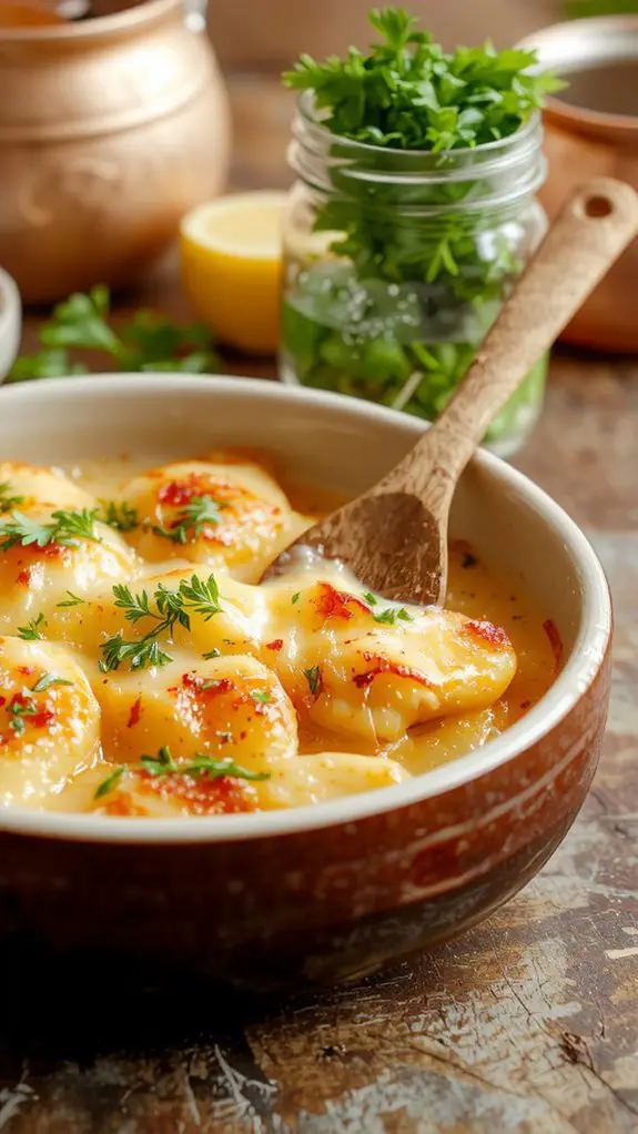 The Best Homemade Cheesy Potatoes Recipe 3 layered cheese potato bake