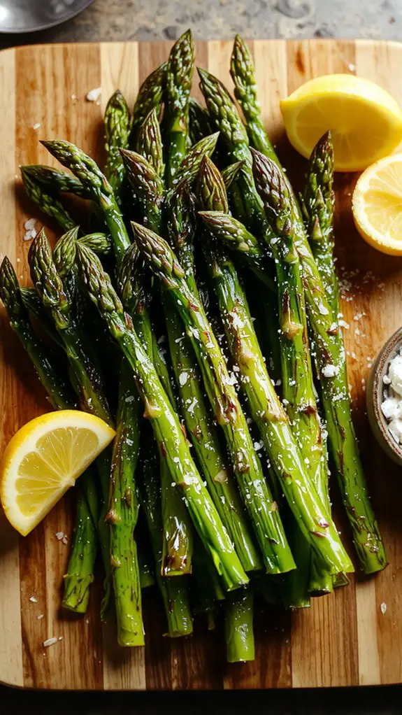 roasted asparagus finishing touches