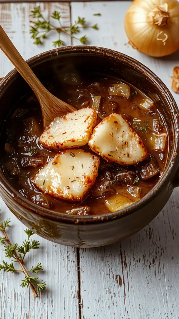 The Best Homemade French Onion Soup Recipe 3 simmer broth toast bread