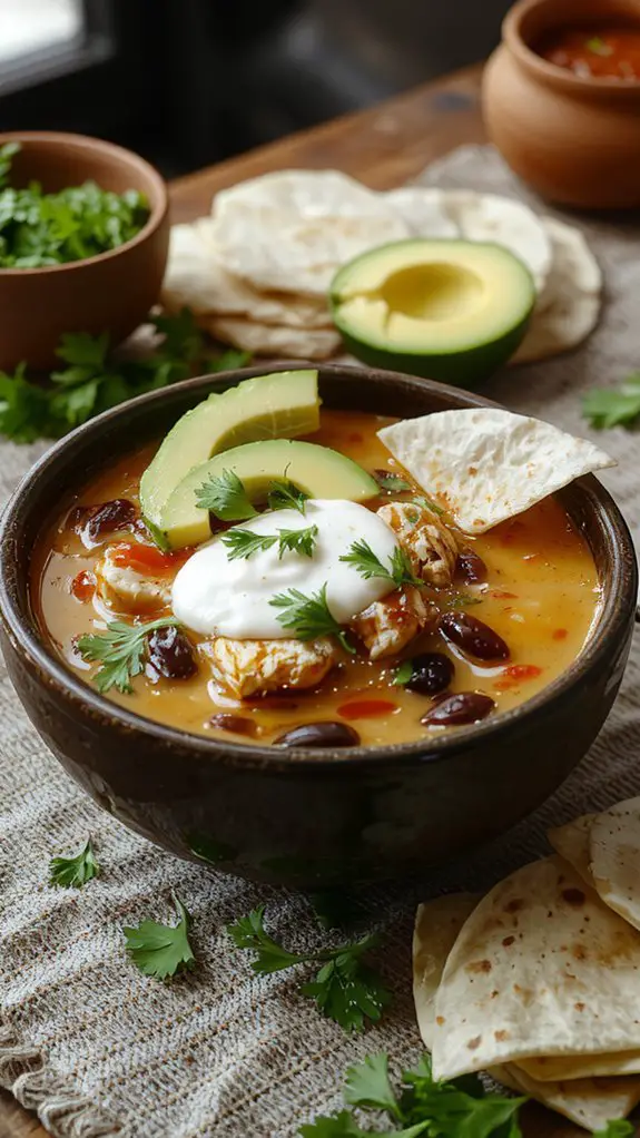 simmering rich savory broth