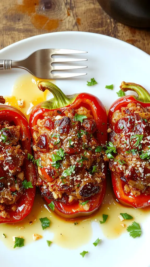 The Best Homemade Filled Bell Pepper Recipe 3 cheese broil final touch