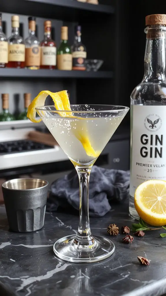 The Best Homemade Gin Martini Recipe 3 chill measure stir garnish