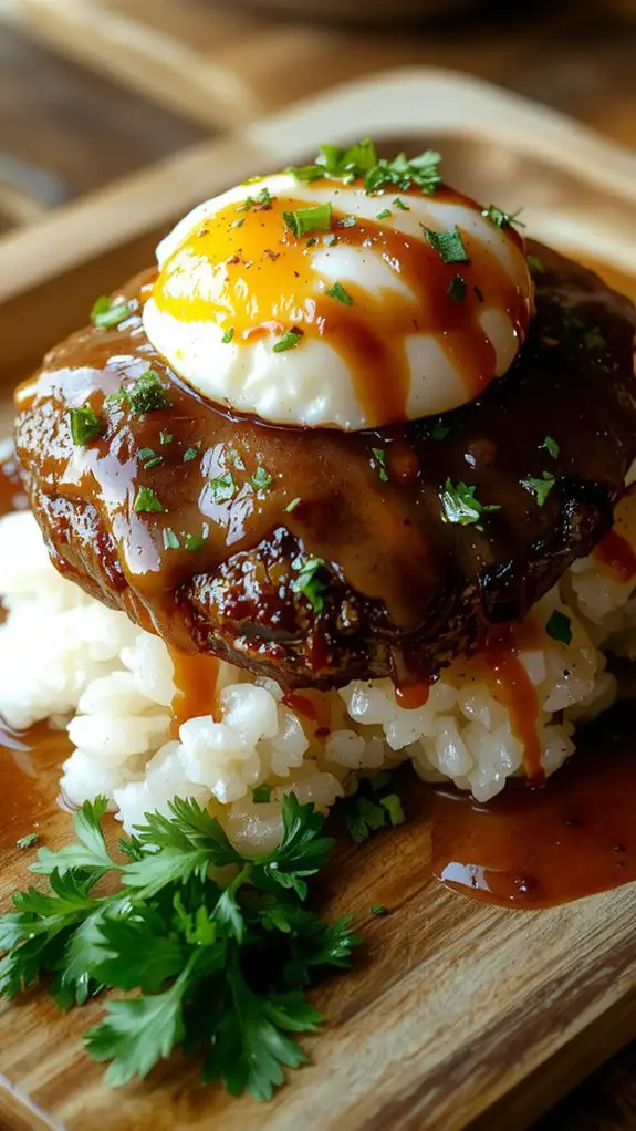 The Best Homemade Loco Moco Recipe 3 cook rice patties gravy