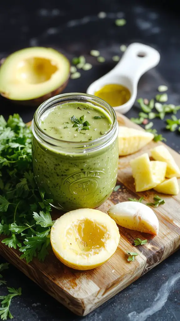 creamy herb filled salad dressing