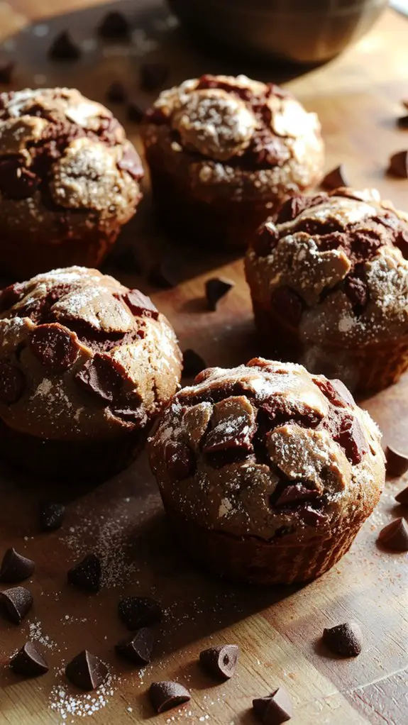 The Best Homemade Olympic Village Chocolate Muffins Recipe 3 evenly baked golden brown muffins