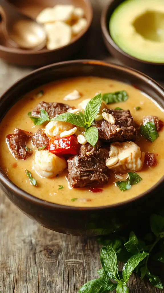 The Best Homemade Panang Curry Recipe 3 finish with fresh herbs