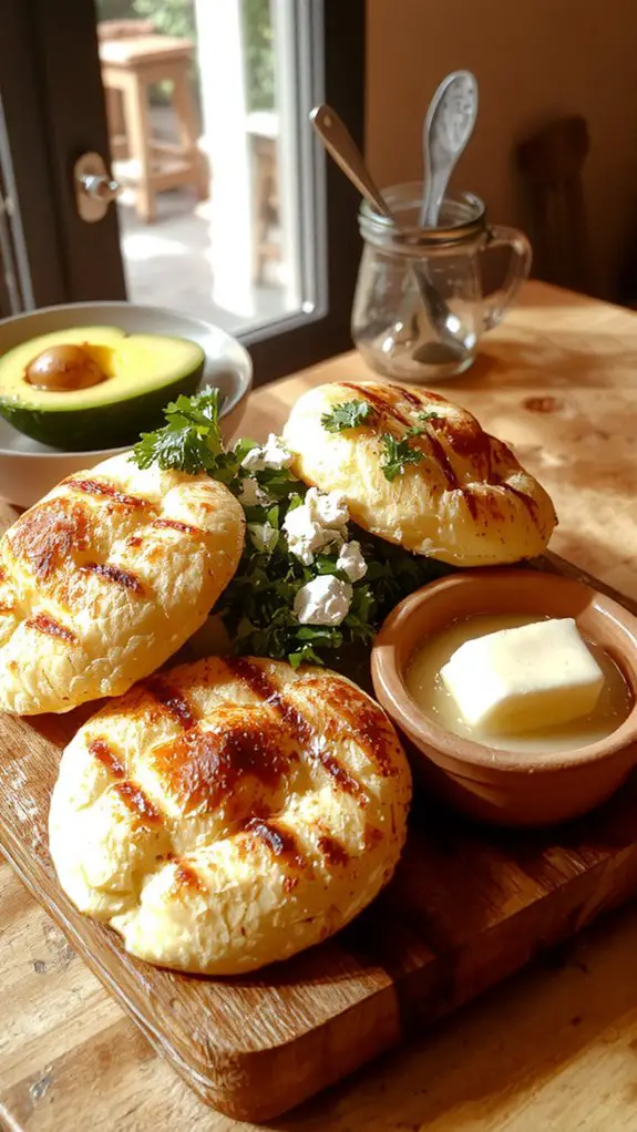 The Best Homemade Arepas Recipe 3 golden crispy cornbread pockets