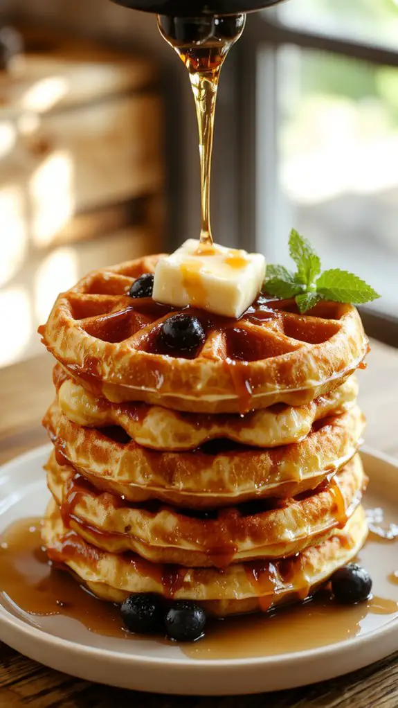 The Best Homemade Easy Waffle Recipe 3 golden crispy waffle perfection