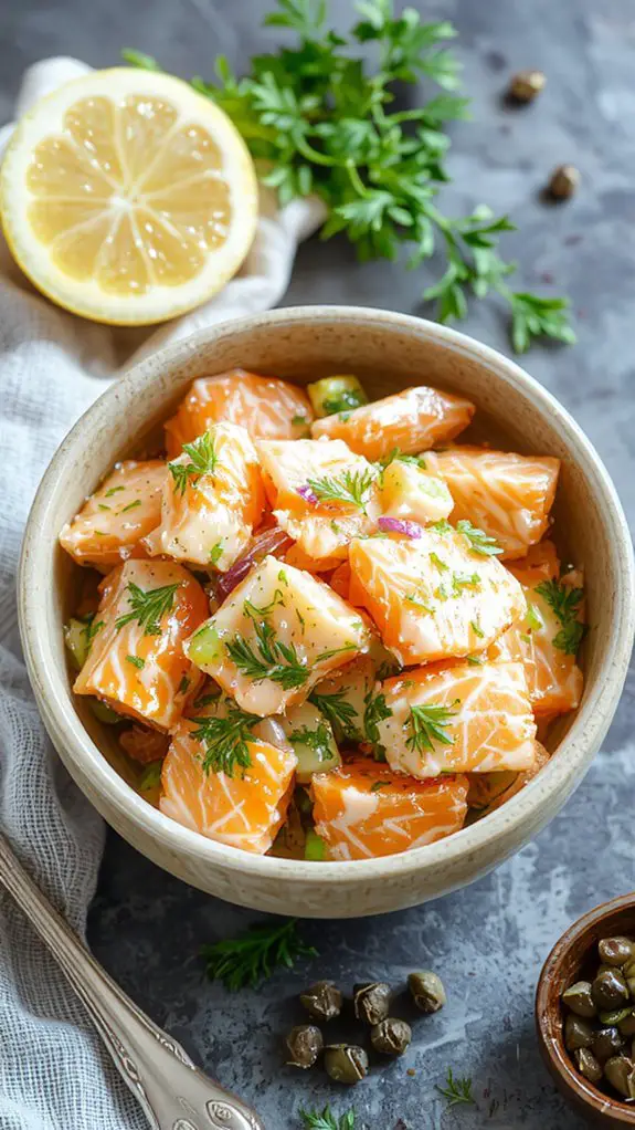 The Best Homemade Salmon Salad Recipe 3 serve with customizable extras