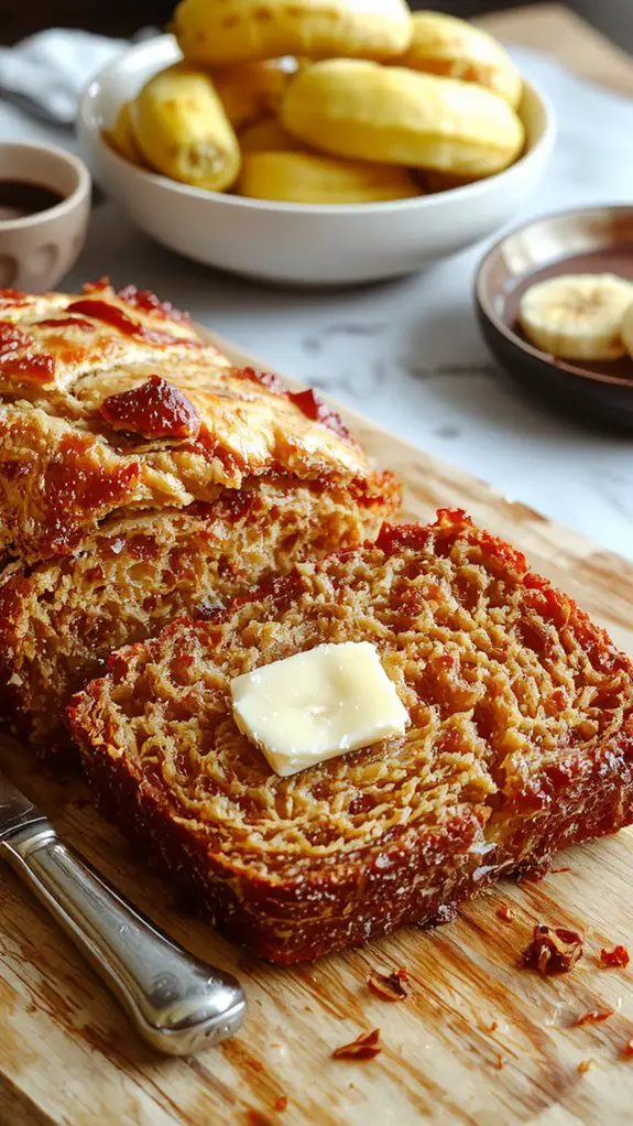 The Best Homemade Simple Banana Bread Recipe 3 slice bananas for decoration