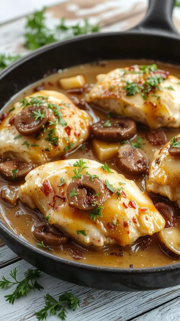 The Best Homemade Smothered Chicken Recipe 3 thicken simmer garnish enrich