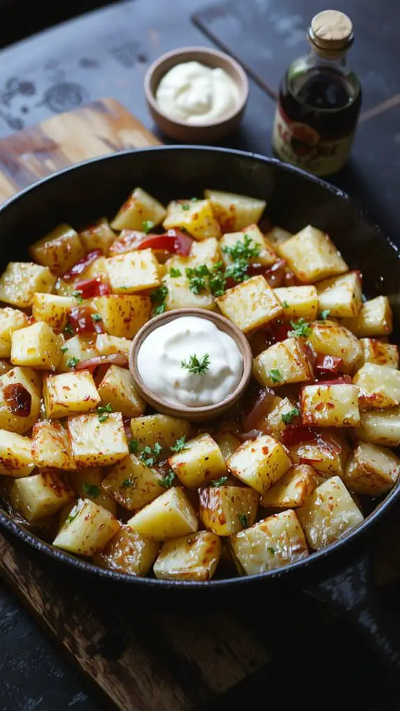 crispy golden potato cubes