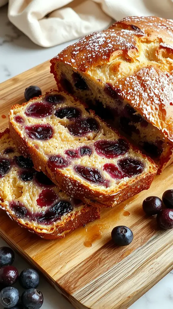 The Best Homemade Blueberry Bread Recipe 3 flour coated blueberries prevent sinking