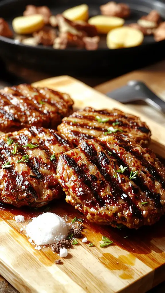 The Best Homemade Hamburger Patty Recipe 3 season mix shape cook