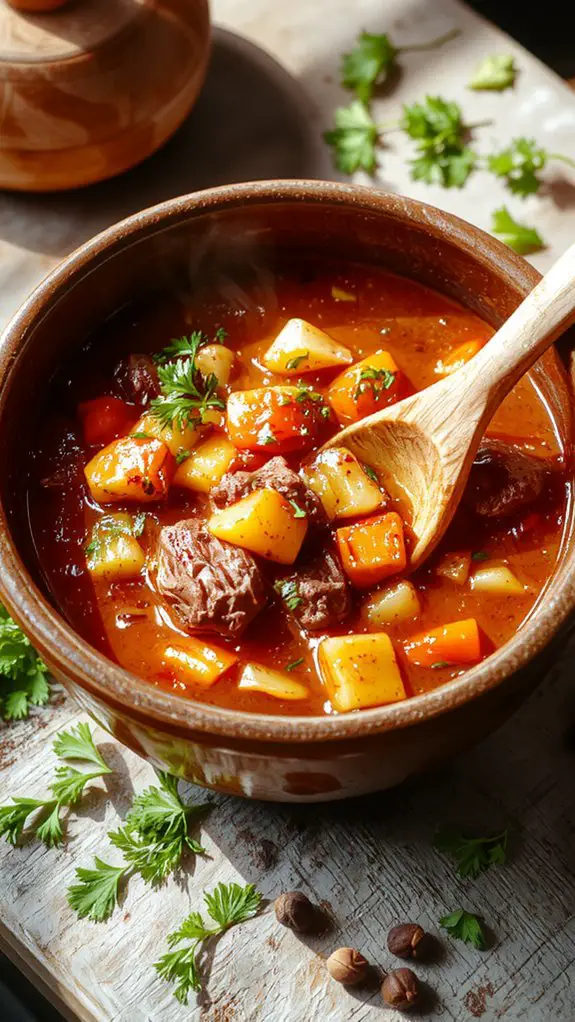 The Best Homemade Hungarian Goulash Recipe 3 season simmer serve garnish