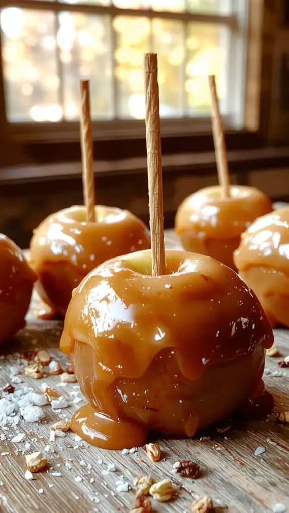The Best Homemade Caramel Apple Recipe 3 set toppings chill firmly