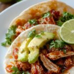 spicy shredded chicken tacos
